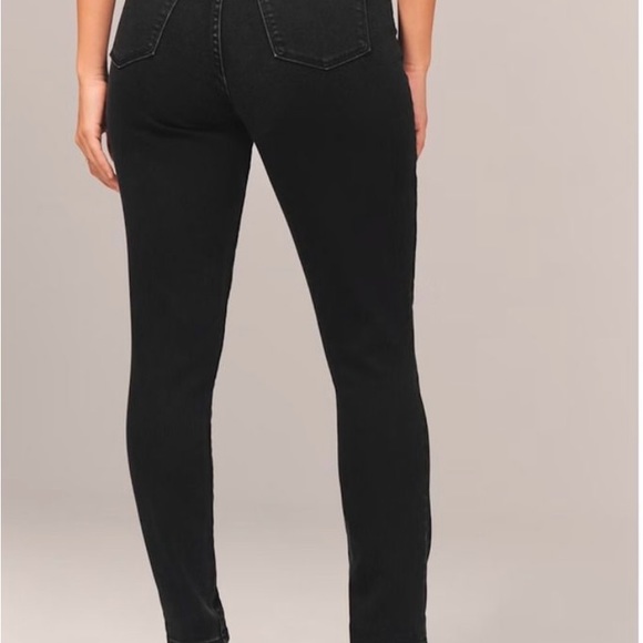 Abercrombie & Fitch Curve Love Mixed Fabric High Rise Super Skinny Ankle Jeans - Picture 3 of 6